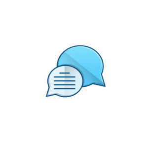 Two blue chat boxes