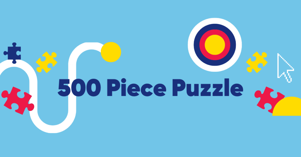 A banner that says 500 Piece Puzzle