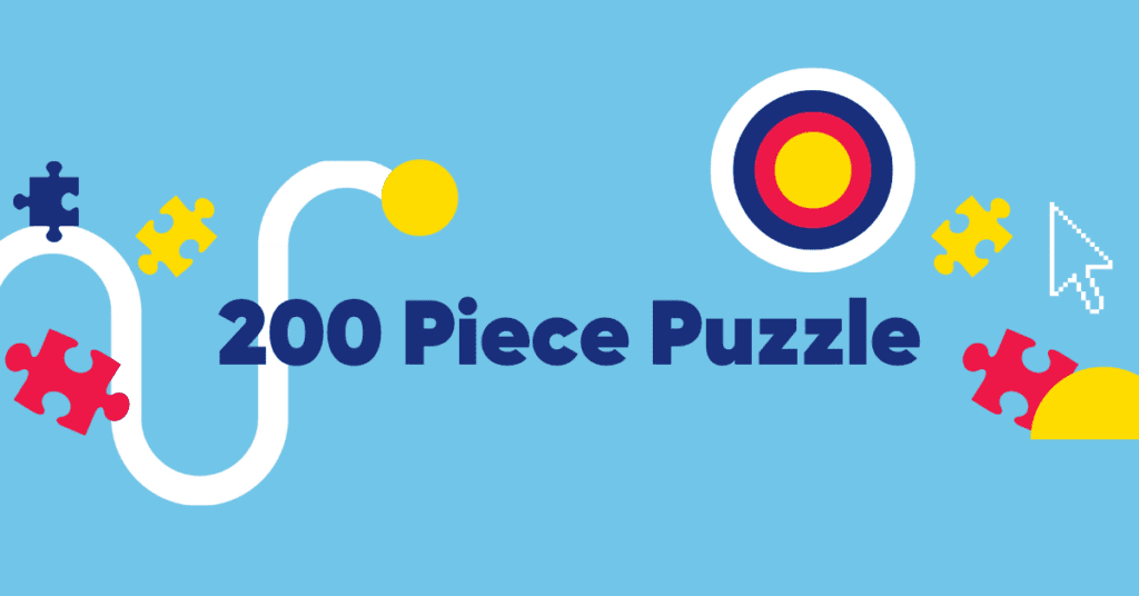 A banner that says 200 Piece Puzzle