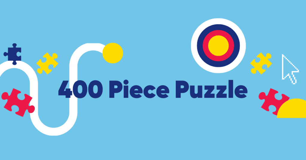 A banner that says 400 Piece Puzzle