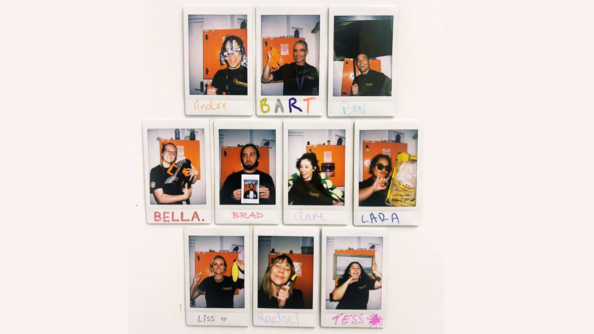 A picture with polaroid photos of all the Randwick Facilitators